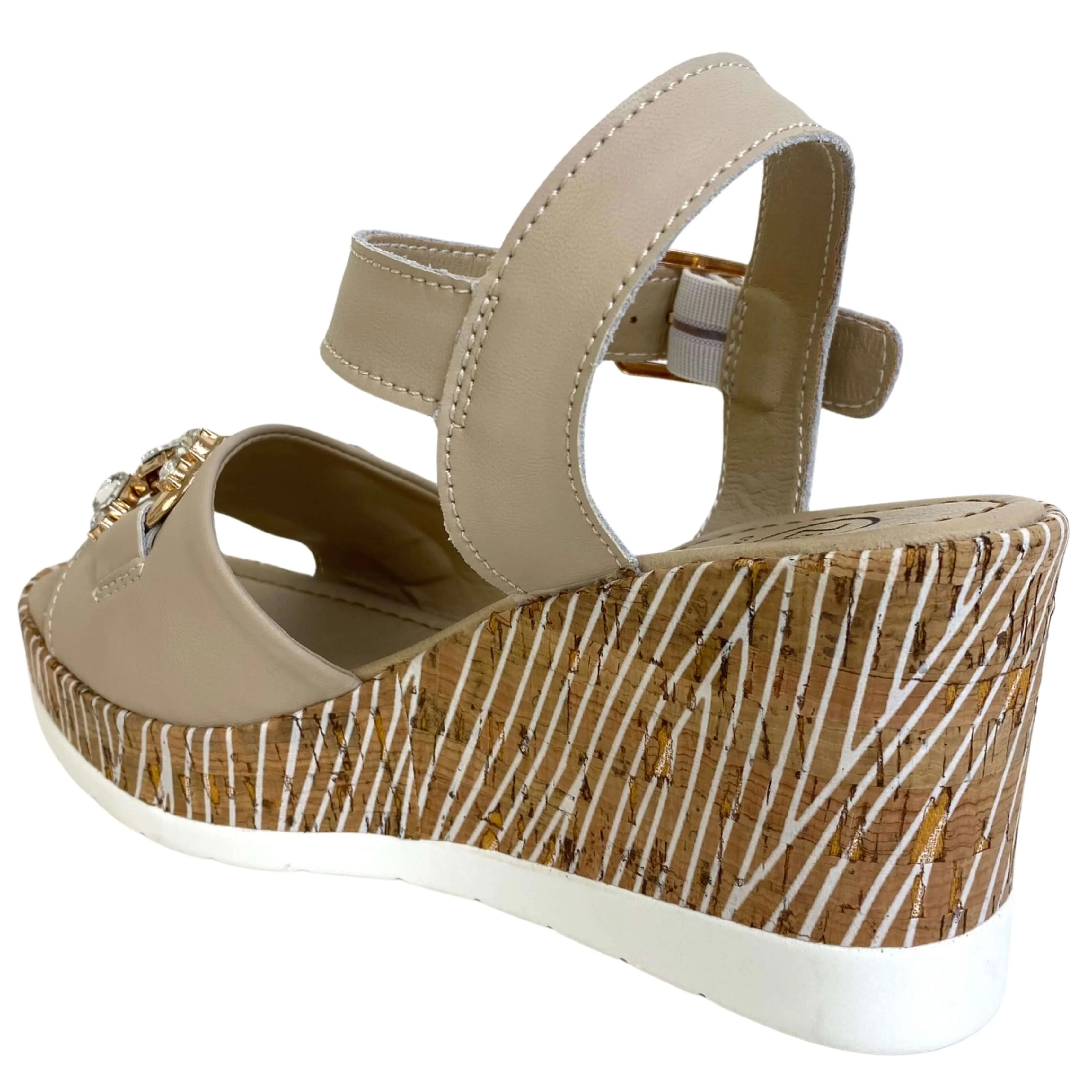 Zanni & Co Beige Wedge Sandals - Image 3
