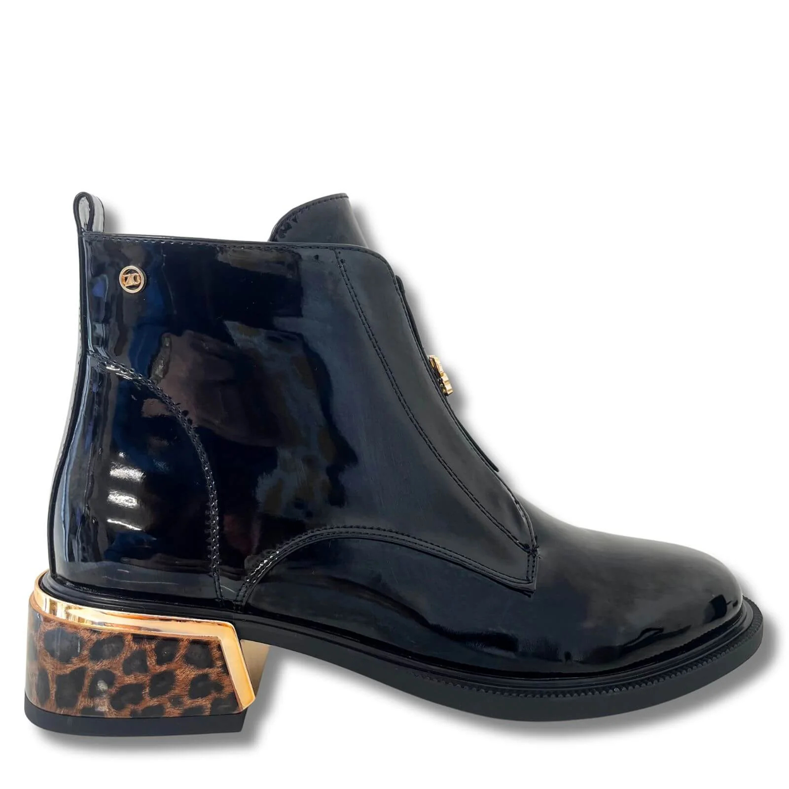 Zanni & Co Surabaya One Ankle Boot - Ink Patent