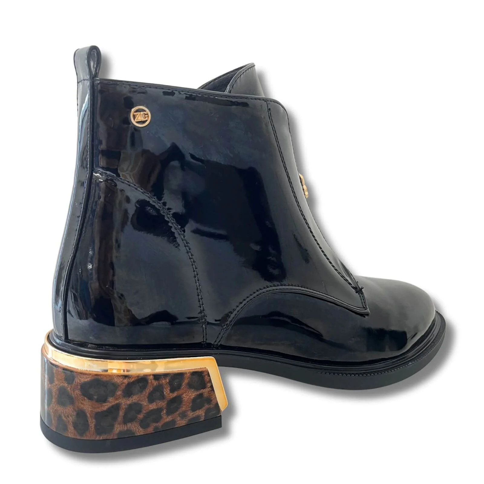 Zanni & Co Surabaya One Ankle Boot - Ink Patent - Image 2