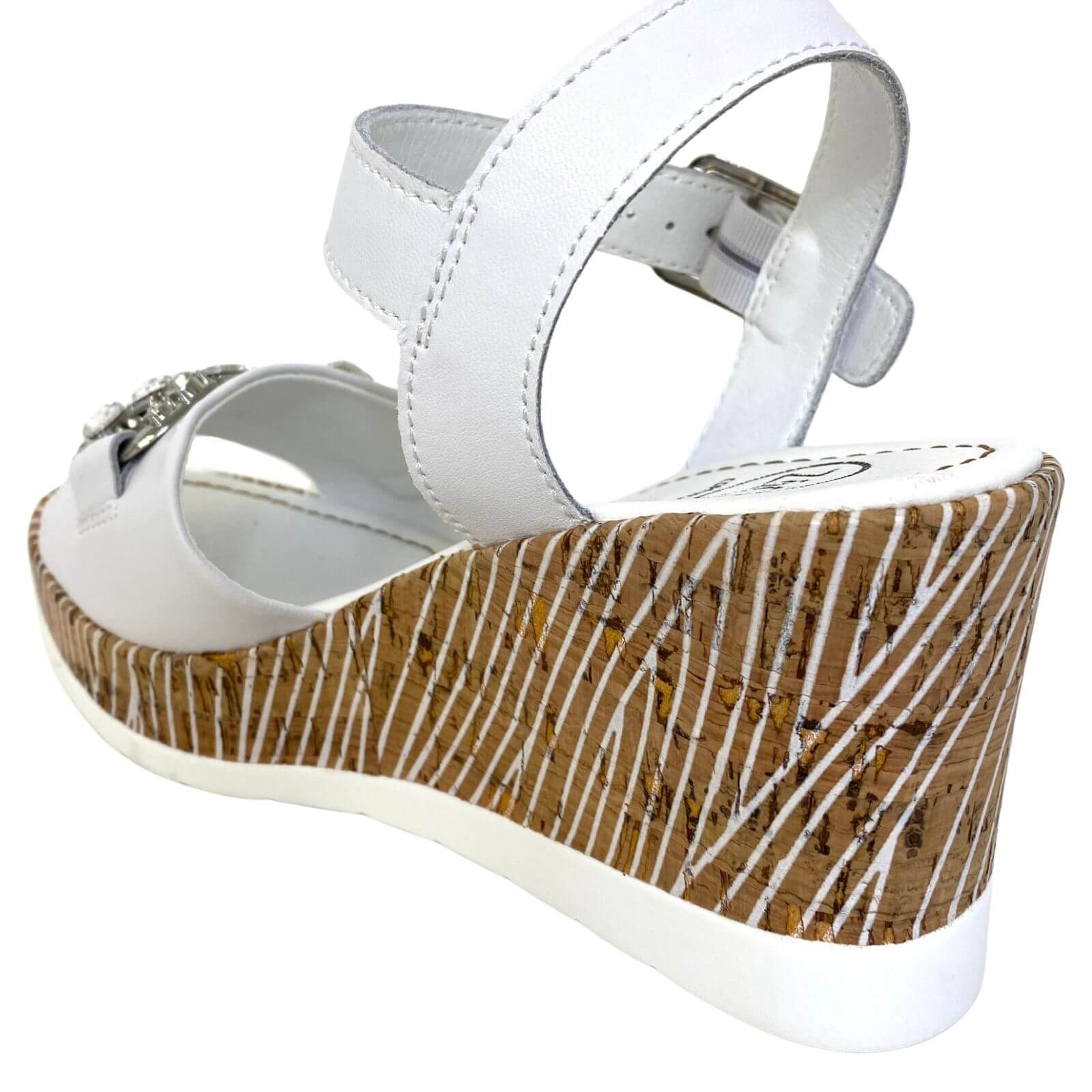 Zanni & Co White Wedge Sandals - Image 3